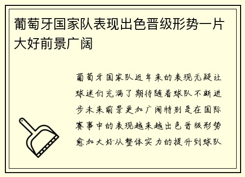 葡萄牙国家队表现出色晋级形势一片大好前景广阔